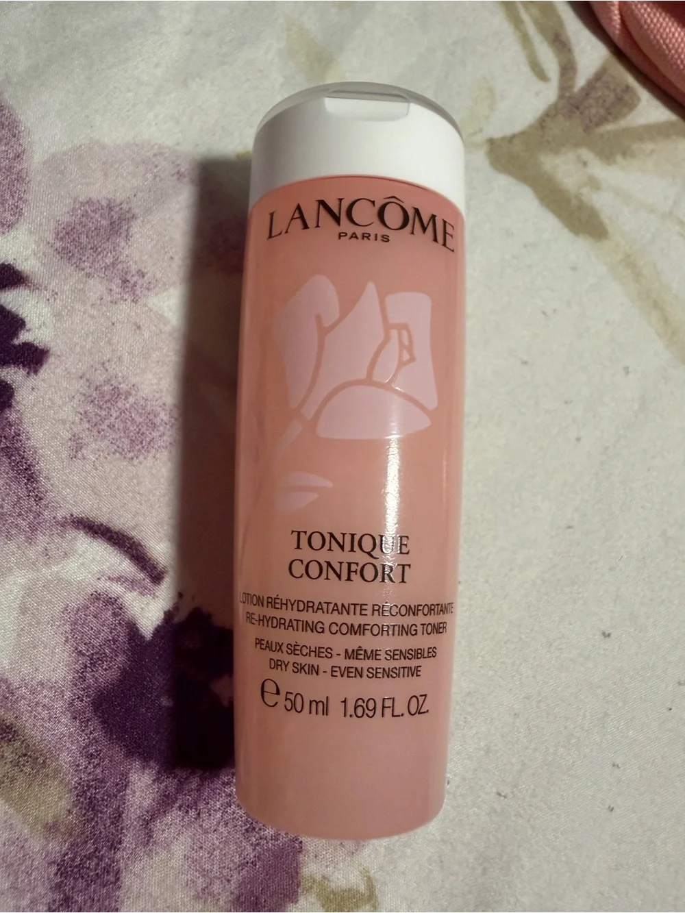 New Lancôme Pink Canvas Tote with Skincare & Makeup Set